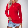 thumbnail image 2 of asjyhkr Plus Size Womens Long Sleeve Shirts Button Summer Tops Trendy 2025 Work Business Causal T Shirts, 2 of 6