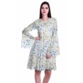 thumbnail image 1 of Moomaya Robe d'Été Fluide à Manches Longues Imprimée pour Femmes, Longueur Genou, Évasée, 1 of 6
