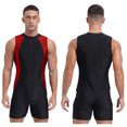 thumbnail image 3 of Eandarui Mens Rash Guard One-Piece Swimsuit Quick-Drying Athletic Wear Beach Holiday Sunbathing Burgundy XXL, 3 of 4