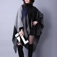thumbnail image 2 of lionlar Cape Tricotée pour Femmes, Poncho d'Hiver Ouvert devant - Noir, as, 2 of 9