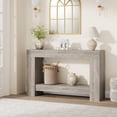thumbnail image 1 of Long Console Table, 2-Tier Farmhouse Sofa Table Behind Couch, Rectangular Accent Console with Storage for Hallway Foyer Entrance, 1 of 6