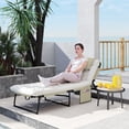 thumbnail image 2 of Outsunny Chaise Longue Pliante avec Coussin - Ensemble de 1, Beige, 2 of 10