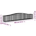 thumbnail image 4 of vidaXL Arched Gabion Baskets 3 pcs 400x50x60/80 cm Galvanised Iron, 4 of 4