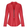 thumbnail image 4 of EGNMCR Veste à Manches Longues pour Femmes, Sans Capuche, Décontractée, Cardigan à Fermeture Éclair, 4 of 6