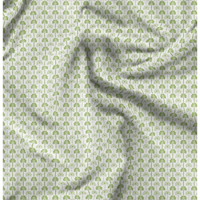 Soimoi Crepe Silk Fabric Palmette Damask Printed Fabric 1 Yard 42 Inch Wide