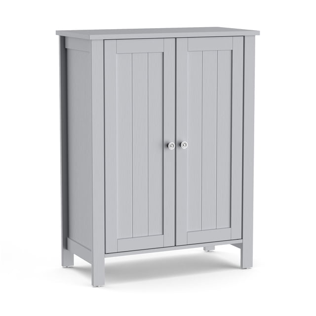 Patiojoy Bathroom Storage Cabinet Floor Storage Freestanding Organizer Cabinet Gray