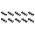 thumbnail image 3 of Écrou de Raccord Rond, Acier Inoxydable 10 Pcs Manchon Fileté Tige Antirouille Filetage Précis M8x1.25 pour Entretien, 3 of 8