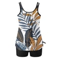 thumbnail image 4 of UPPADA 2 Piece Full Coverage Swimsuits for Women Floral Athleti Crewneck Bathing Suits High Waisted Tummy Control Modest Swimwear Comfy Tankini Top with Shorts Summer Cloths Blue,Xl, 4 of 6