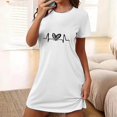 thumbnail image 2 of Rbaofujie Pyjama pour Femmes Ensemble Chemise de Nuit Courte Surdimensionnée pour Femmes Imprimée à Col Rond et Manches Courtes Robe Chemises de Nuit pour Femmes, 2 of 6