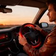 thumbnail image 3 of Heated Steering Wheel Cover, Quick Heating Suede Plush Cover with Automatic Temperature Control, Universal Fit for Cars, Trucks, Winter Hand Warming Automotive Protector (Black), 3 of 8