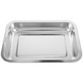 thumbnail image 2 of Stainless Steel Cat Litter Box- Low Entry Litter Box For Small Cats Hamster Rabbits, Small Open Nonstick Metal Kitten Litter Tray, 12.38x8.45x1.77in, Silver, 2 of 7