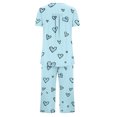 thumbnail image 3 of Jamicy Pyjama en Flanelle pour Femmes, Mode Décontractée, Ample, Imprimé, Col Rond, à Boutons, Ensemble de Pyjama Capri, Pyjama d'Halloween, 3 of 4