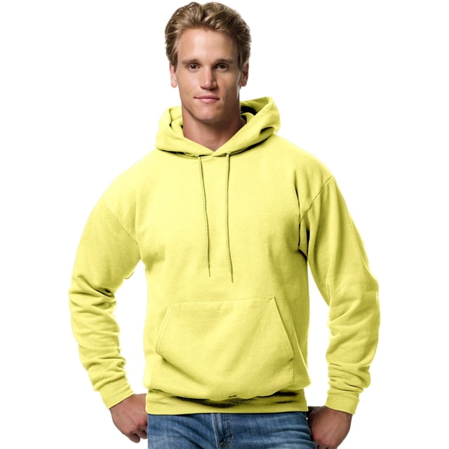 Hanes Mens ComfortBlend EcoSmart Pullover Hoodie Sweatshirt, S, Yellow