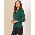 thumbnail image 4 of INSPIRE CHIC Chemise Élégante à Manches Longues Col en V pour Femmes TP Vert, 4 of 6