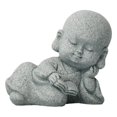 thumbnail image 2 of Adorable Buddha Statue Chinese Figure Collectible Present Crafts Resin Monk Reading Book, 2 of 8
