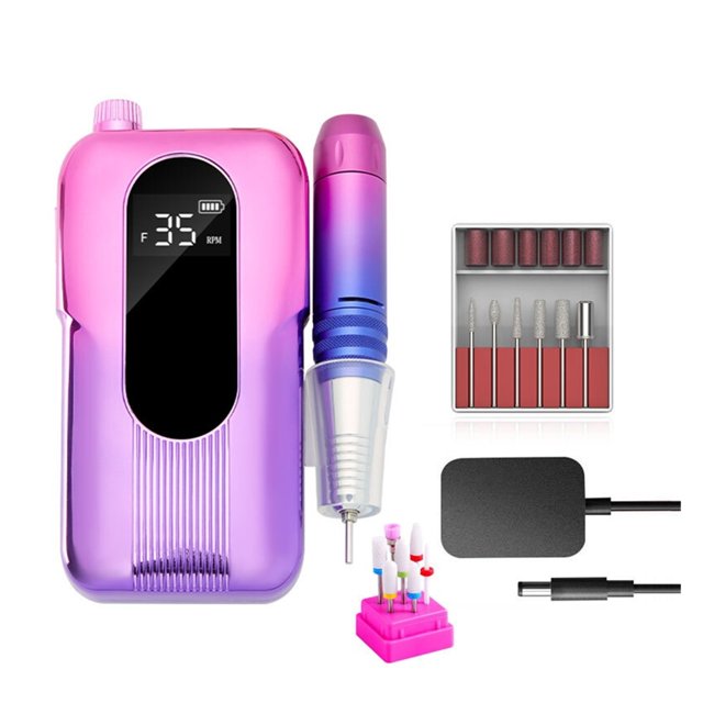 35000RPM Professional Nail Drill Manicure Machine, Electric File Nail Sander With LED Display For Gel Removing Nail Polish Pen ,Easy to Use