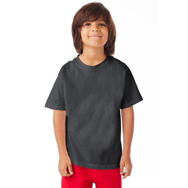 Hanes T-Shirt à Manches Courtes pour Garçons ComfortWash, m, Gris Rail Neuf