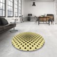 thumbnail image 4 of Ahgly Company Tapis de Zone Rond d'Intérieur Lavable à la Machine, Style Transitionnel, Jaune Moutarde, 8 Pieds Rond, 4 of 7
