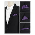 thumbnail image 4 of INSPIRE CHIC Men's Pocket Square Solid Color Handkerchiefs Self-folded For Wedding Party Dark Purple One Size, 4 of 4