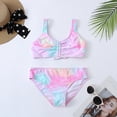 thumbnail image 2 of Kid Girl Swimsuit 2 Piece Beach Bikini Bathing Suit Ruffle Floral Pattern Toddler Bathing Suit 13-14 Years, 2 of 7