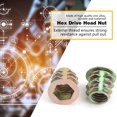 thumbnail image 3 of Noref 20Pcs M8 Zinc Alloy Hex Drive Head Furniture Nuts Threaded For Wood Insert, 3 of 8
