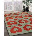 thumbnail image 2 of Ahgly Company Tapis d'Intérieur Carrés Abstraits Verts Abstraits pour Aire, 6 Pieds Carré, 2 of 6