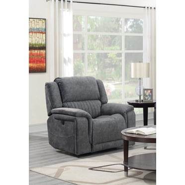 K-LIVING FAUTEUIL À INCLINAISON ÉLECTRIQUE EN TISSU DE DAIM WASHINGTON EN GRIS