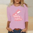thumbnail image 2 of RKSTN Hauts pour Femmes Pâques Mignon Lapin Imprimé Coupe Ample Hauts Col Rond Manches 3/4 Printemps Été Blouse Douce, 2 of 4