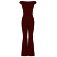 thumbnail image 4 of Yuyuzo Women 1 Piece Jumpsuits off Shoulder Flare Pants Wide Leg High Waisted Evening Party Rompers, 4 of 6