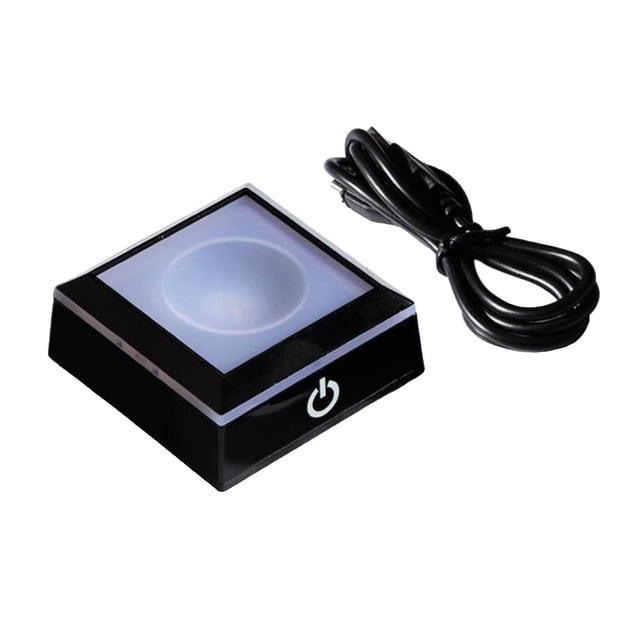 Milaget LED Light Base Display Illumination Lamp Crafts for Crystals Art Home Black