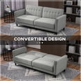 thumbnail image 4 of HOMCOM Canapé-Lit Convertible Moderne, Canapé-Lit Futon Pliant, Gris, 4 of 10