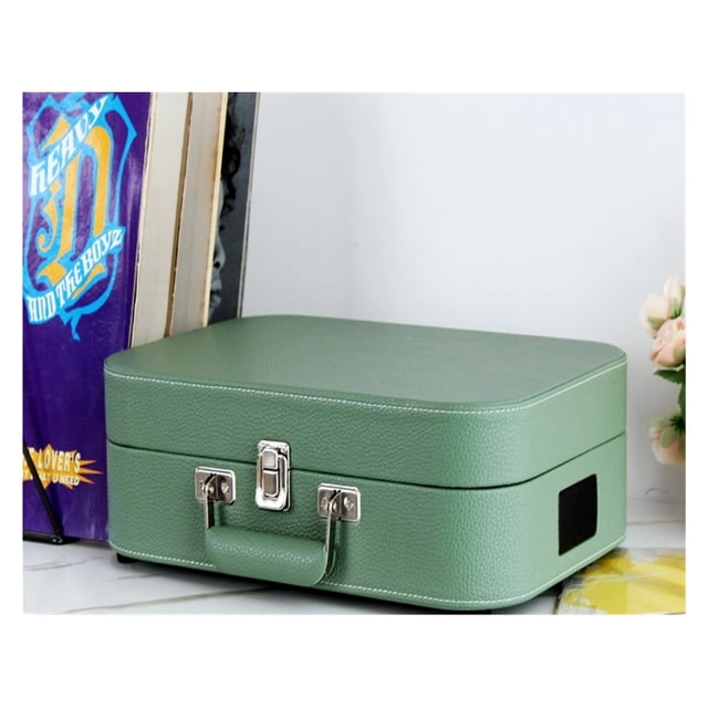 Portable Vinyl Record Player Vintage Handheld Leather Case Vinyl Record Player Phono Speaker