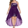 thumbnail image 2 of LOVZFMLL Robe de Soirée Ample à Bretelles Aguichant à Paillettes pour Femme Grande Taille Violet 2TG, 2 of 7