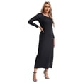 thumbnail image 4 of TTAO Robe une Pièce pour Femmes Musulmane Prière Arabe Dubaï Longue Robe Décontractée Abaya Islamique Longues Robes Noir TTG-3TG, 4 of 7
