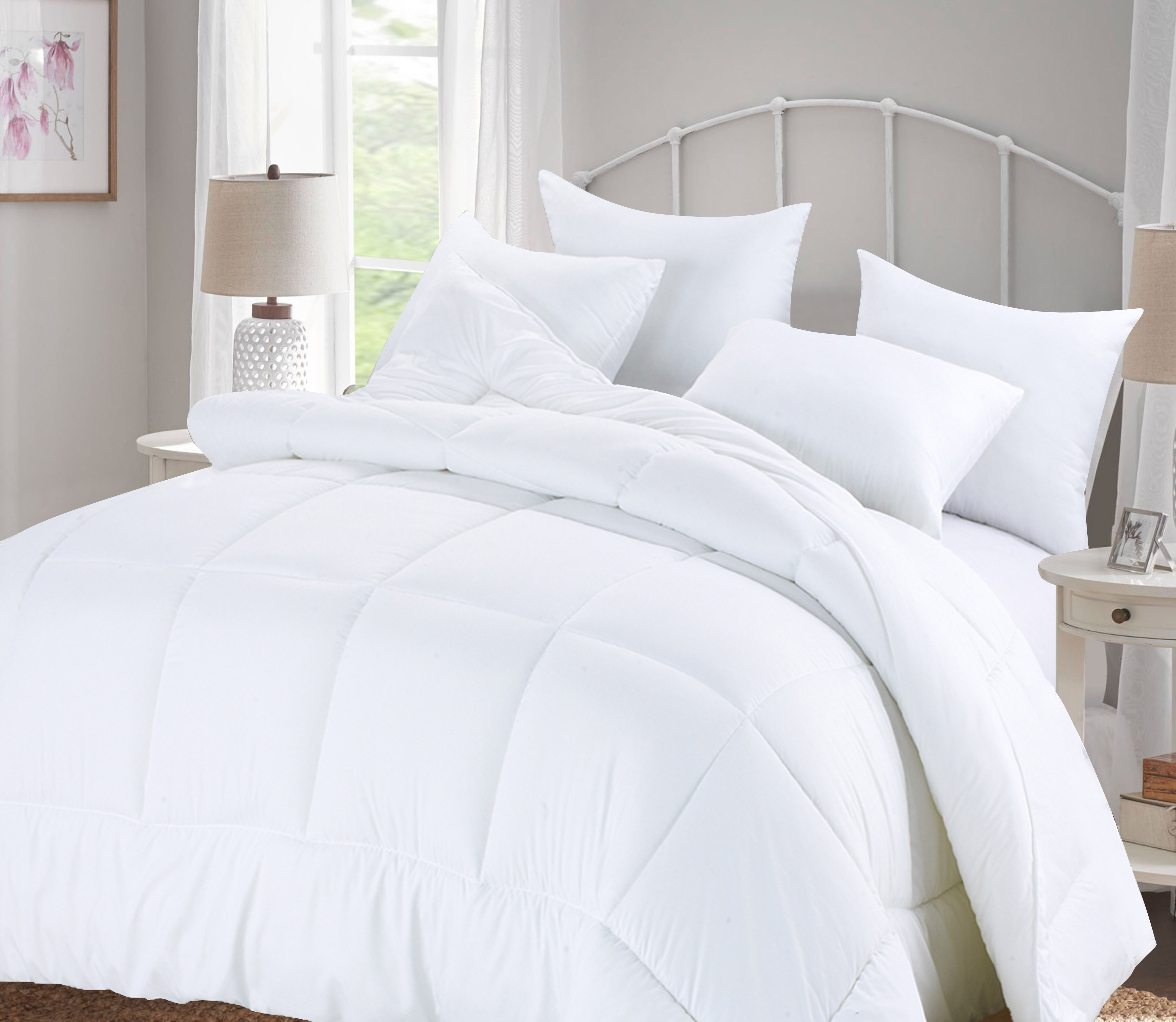 Couette Synthétique à Garnissage Lourd Swift Home, Literie Ultra Douce Toutes Saisons Hypoallergénique, Grand Lit/Double, Blanc