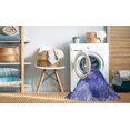 thumbnail image 2 of Ahgly Company Tapis d'Intérieur Lavable à la Machine, Carré, Transitionnel, Bleu, Tapis de Zone, 6 Pieds Carré, 2 of 7