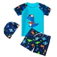 thumbnail image 1 of WEIYLL Maillot de Bain Fille Manches Courtes Raglan Trunks Maillot Dermoprotecteur Enfants 3 Pcs pour 5-6 Ans, 1 of 3