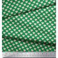 thumbnail image 3 of Soimoi Green Modal Satin Fabric Pink Heart Decor Fabric Printed Yard 42 Inch Wide, 3 of 5