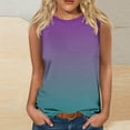 thumbnail image 2 of Plebaso Débardeurs pour Femmes 2025 Sans Manches Col Rond T-Shirts Décontractés Imprimé Dégradé Blouses d'Été, 2 of 4