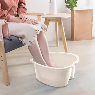 Riforla Foot Soaking Bath Basin Foot Bath Spa Tub Foot Bath Basin for Soaking Foot and Pedicure Foot Bath Soak Tub Foot Massager Soaking Tub At Home Spa Dead Skin Remover Bathroom Products Beige