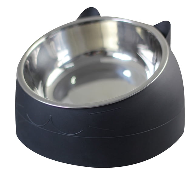 LSLJS Cat Bol, Bols de Nourriture Cat Surélevés, Bol Cat Incliné Surélevé, Bol de Protection en Acier Inoxydable pour Colonne Cervicale Cat Bol de Nourriture 400 ml