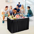 thumbnail image 4 of Costway 4 Foot Party Ice Cooler Folding Table Plastic with Matching Skirt Black, 4 of 10