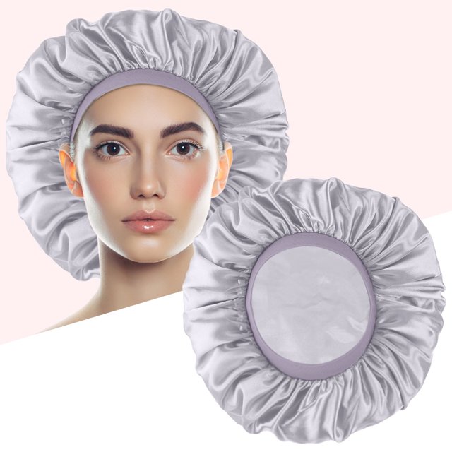 Riforla Bonnet en Satin Bonnet en Soie Bonnet de Nuit pour Femmes Très Grand Réversible Ajustable Bonnet en Satin Sommeil Cheveux Bouclés Naturels Soins Capillaires D