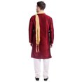 thumbnail image 2 of Vêtements Indiens Kurta Pyjama pour Homme avec Foulard Robe de Fête de Mariage (Bordeaux, m), 2 of 6