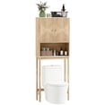 thumbnail image 1 of HOMCOM Over The Toilet Storage Cabinet, Bathroom Organizer, Oak, 1 of 10