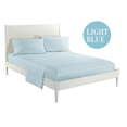 thumbnail image 3 of Topcobe Twin Size Solid Color Bed Sheet Set for Adults Teens, Light Blue, 3 of 4