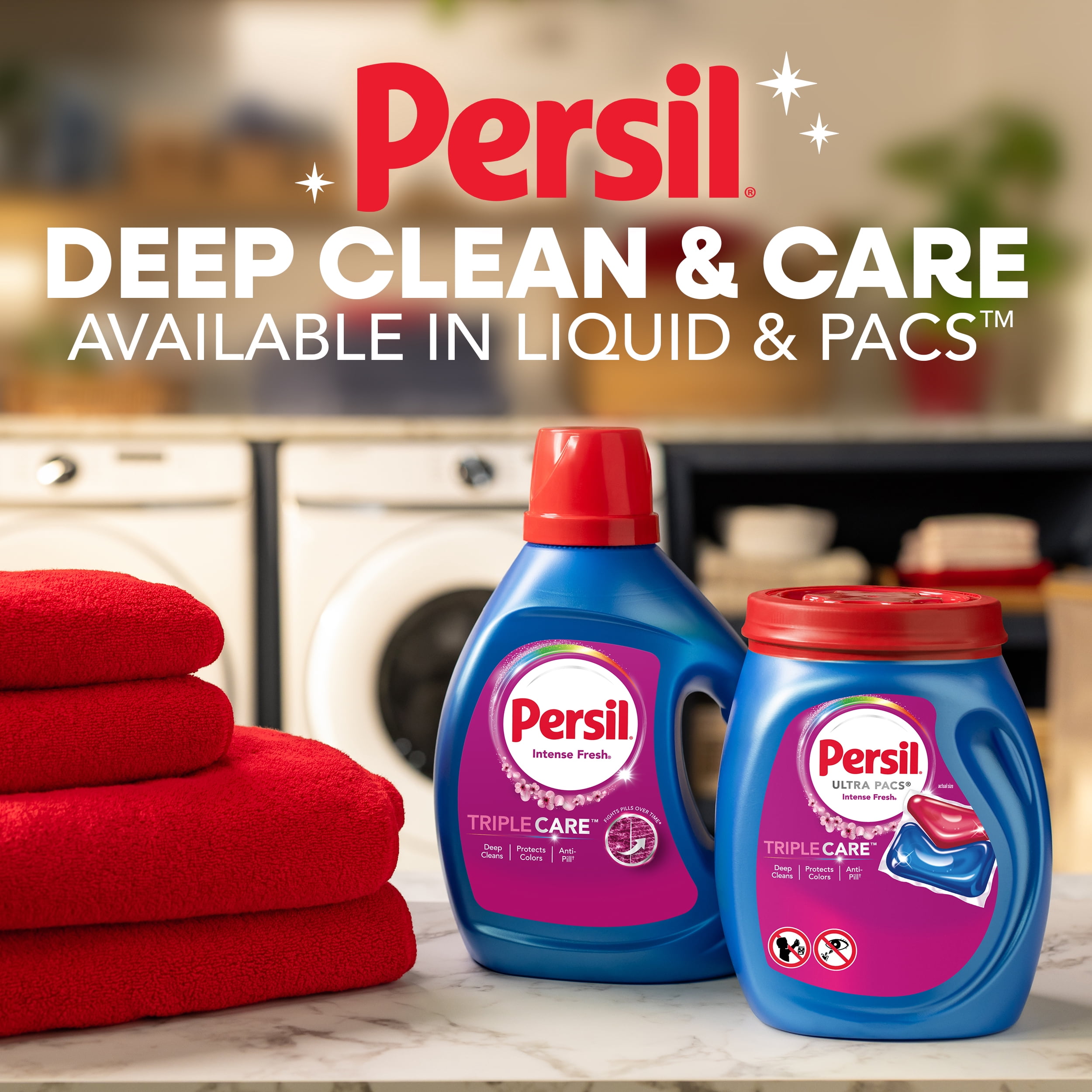 Détergent à lessive liquide Persil TripleCareMC Nettoyage en profondeur Fraîcheur intense 3,72 L, 96 brassées