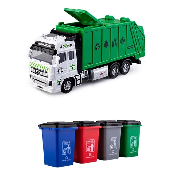Drppepioner Juguete Anti-Ansiedad,Alloy Garbage Truck Niños Juguetes Boys' Cleaning Truck Self Loading Self Dumping Sanitation Truck Hanging Bucket Garbage Classification
