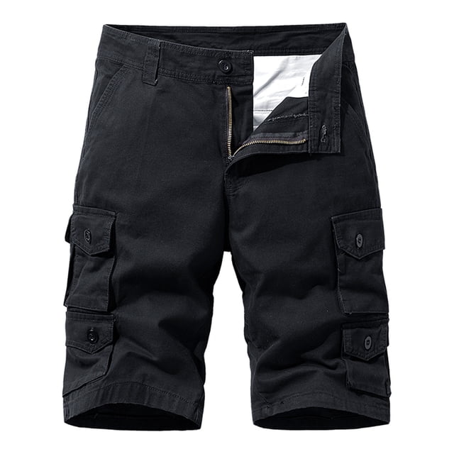 cllios Pantalon Cargo Classique pour Hommes Bermuda Décontracté Short de Travail Extérieur Jambe Droite Pantalon de Travail Léger Short de Randonnée avec Multiples Poches