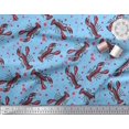 thumbnail image 3 of Soimoi Polyester Crepe Fabric Dot & Lobster Ocean Print Fabric by The Yard 42 Inch Wide, 3 of 3
